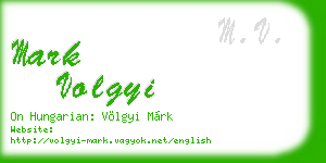 mark volgyi business card